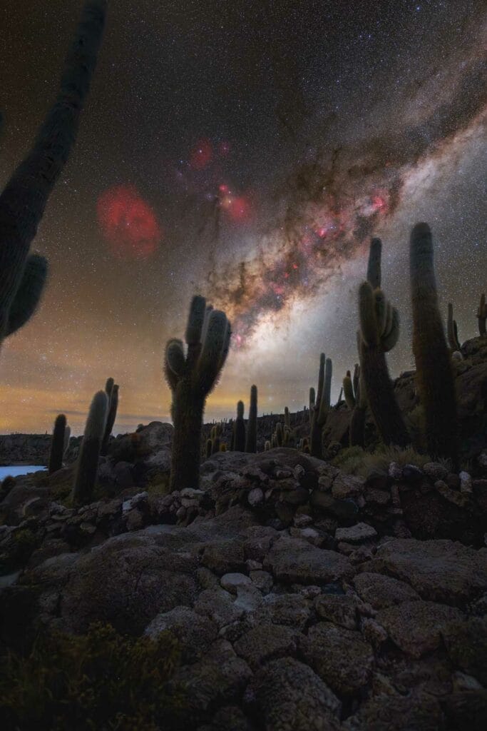 Después: cielo y paisaje de cactus alineados con Astro Match